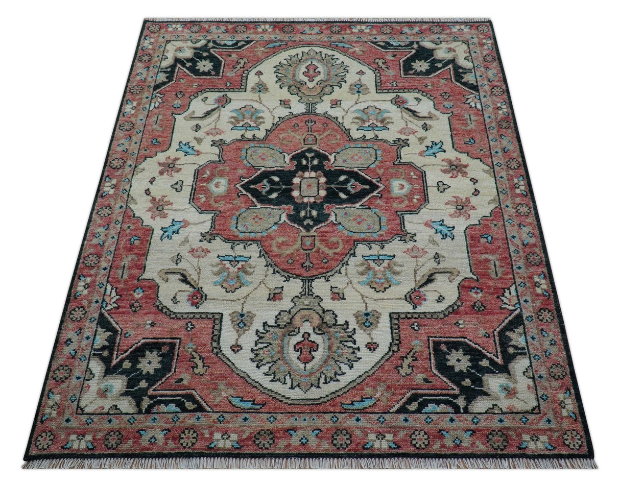 Allure Custom Made Turkish Design Beige Hand Knotted Wool Rug