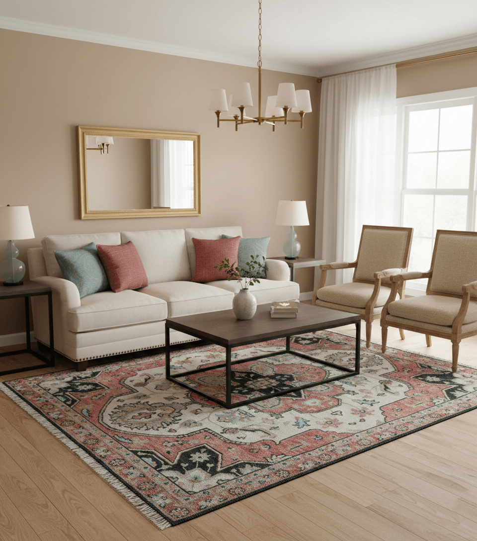 Allure Custom Made Turkish Design Beige Hand Knotted Wool Rug