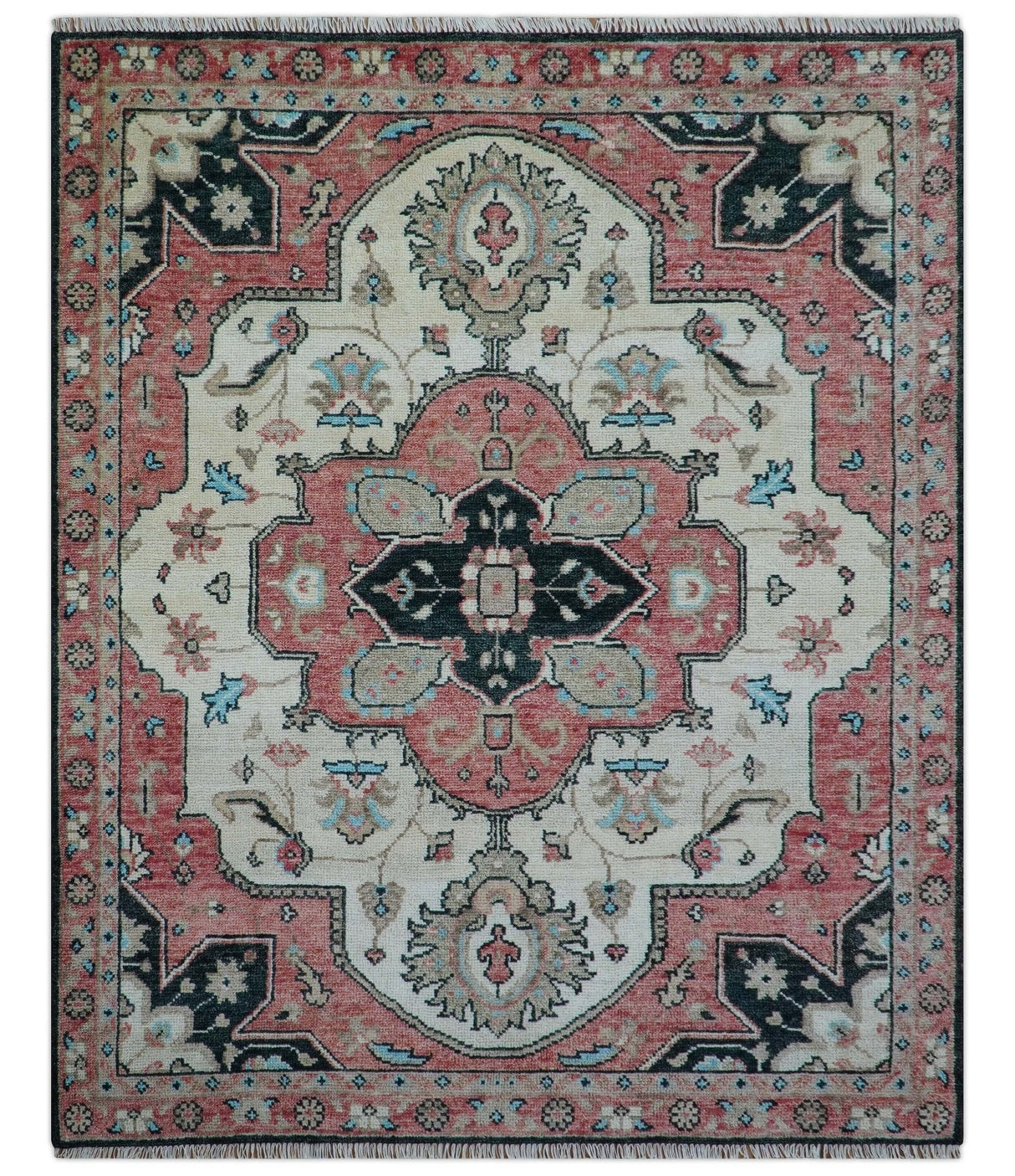 Allure Custom Made Turkish Design Beige Hand Knotted Wool Rug