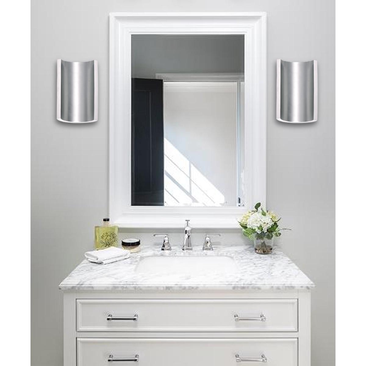 Alumilux Diverge 5"H 2-Light LED Outdoor Wall Sconce Light Fixture Satin Aluminum Finish by ET2