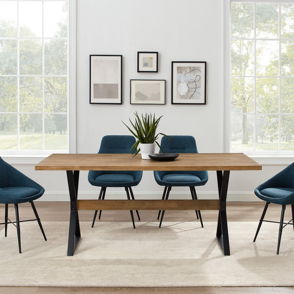 Amherst X Leg Dining Table-Dining / Kitchen-Parc Decor