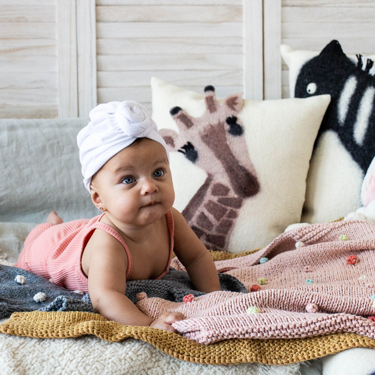 Animal Jungle Giraffe Wool Throw Pillow-Pillows-Parc Decor