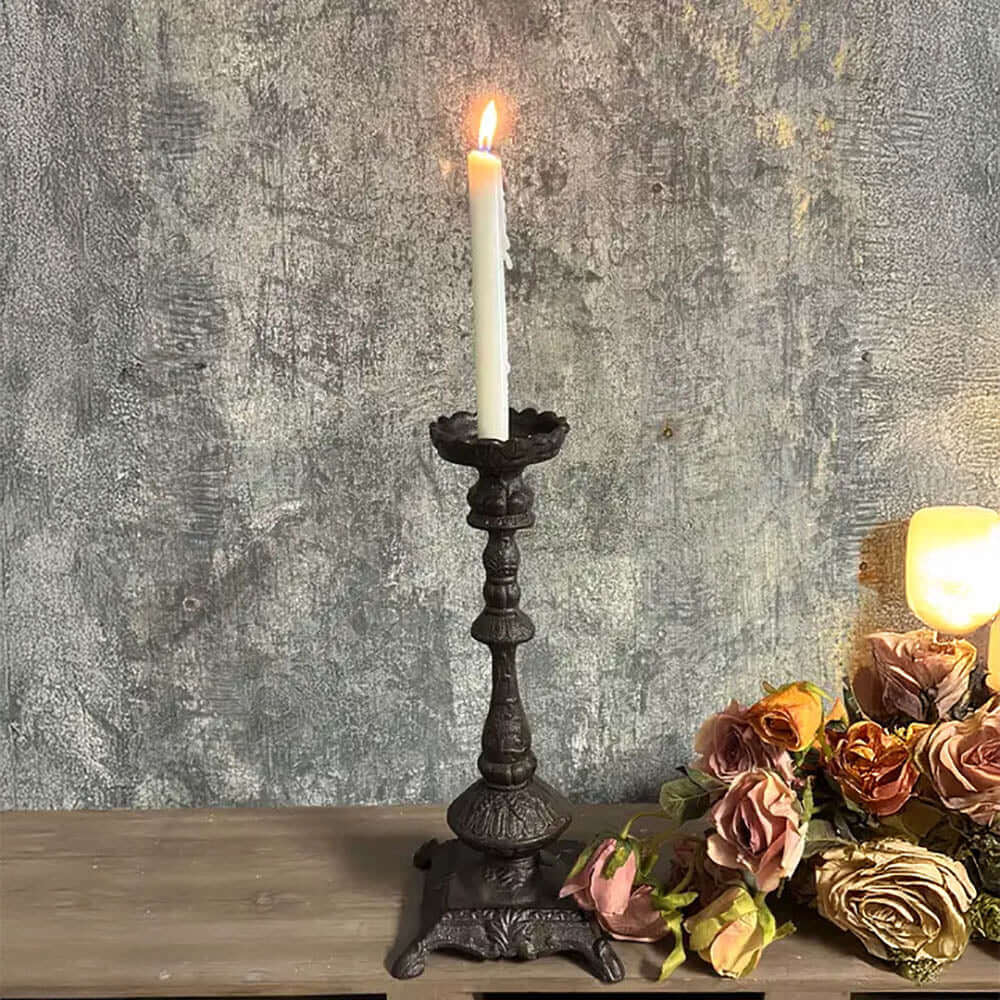 Antique Cast Iron Candle Holder-Candle Holder-Parc Decor