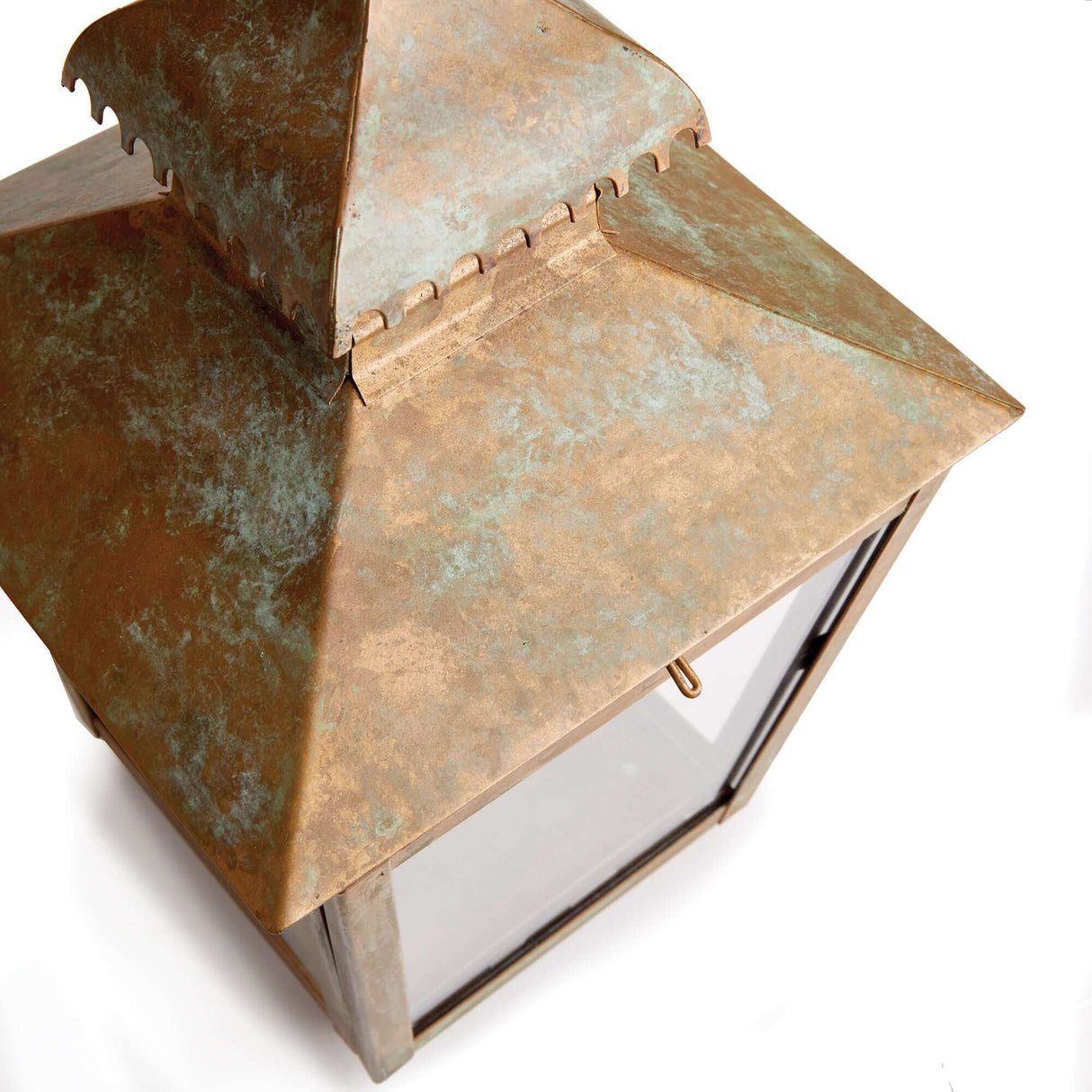 Antique Copper Pagoda Lantern with Weathered Patina-Lantern-Parc Decor