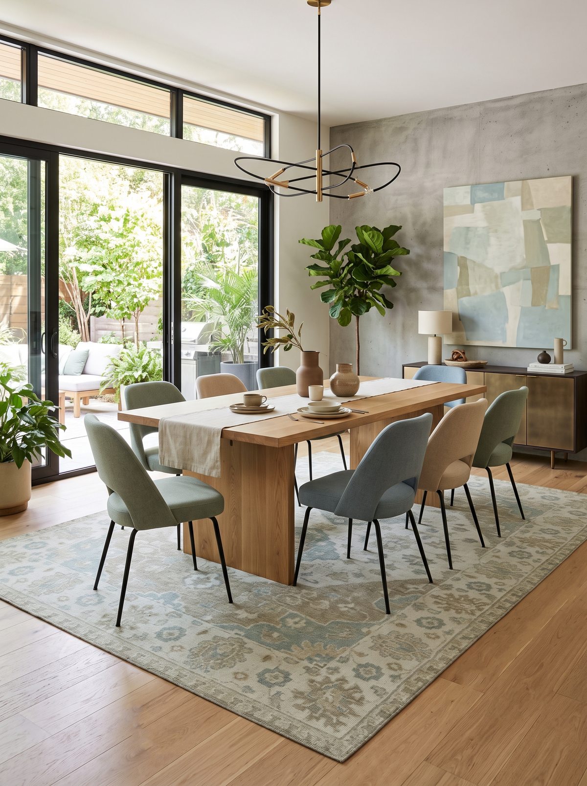 Antique Design Medallion Earthy Ivory and Camel 8x10 wool Area Rug