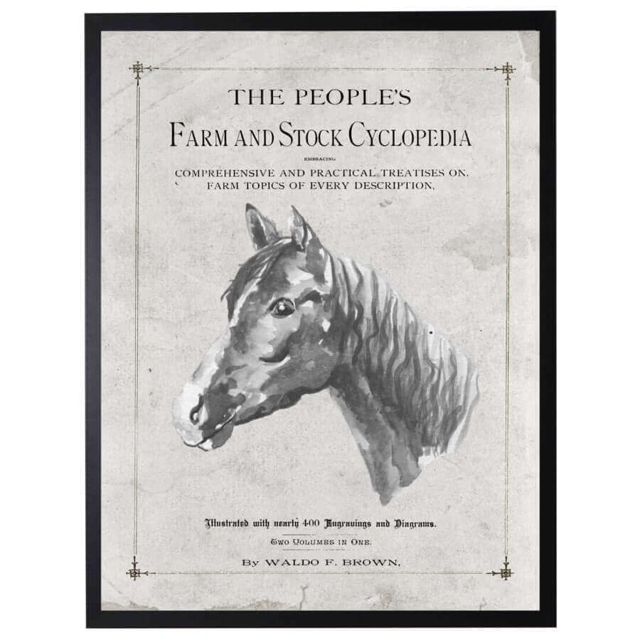 Antique Farmhouse Horse Artwork inspired by "The People's Farm And Stock Cyclopedia"-Art-Parc Decor