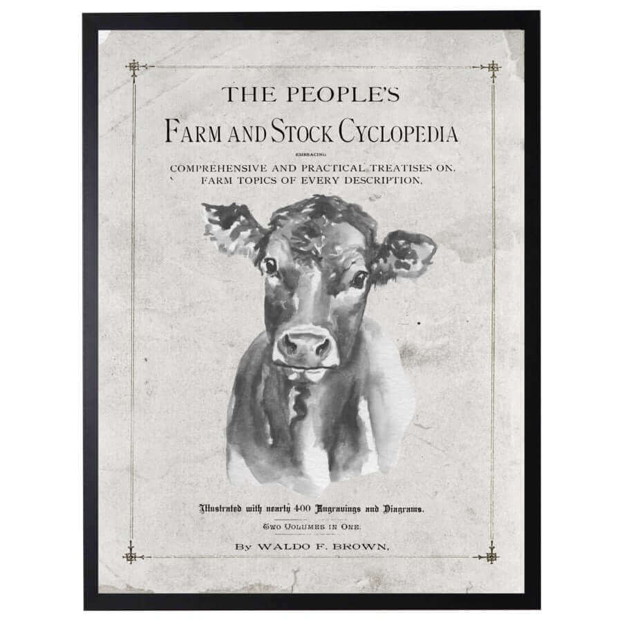 Antique Farmhouse Jersey Cow Artwork inspired by "The People's Farm And Stock Cyclopedia"-Art-Parc Decor