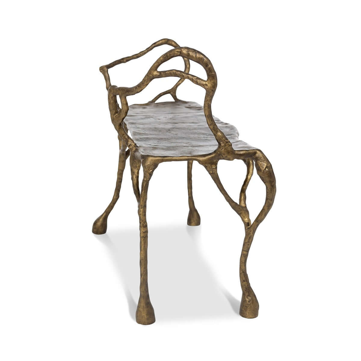 Antique Gold Organic Branch Bench-Bench-Parc Decor