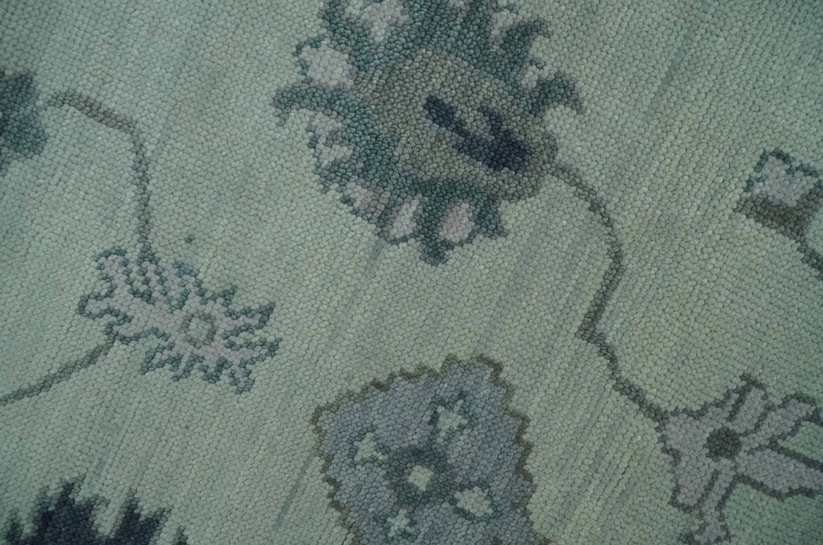 Antique Hand Knotted Beige and Silver Traditional Oushak wool Area Rug