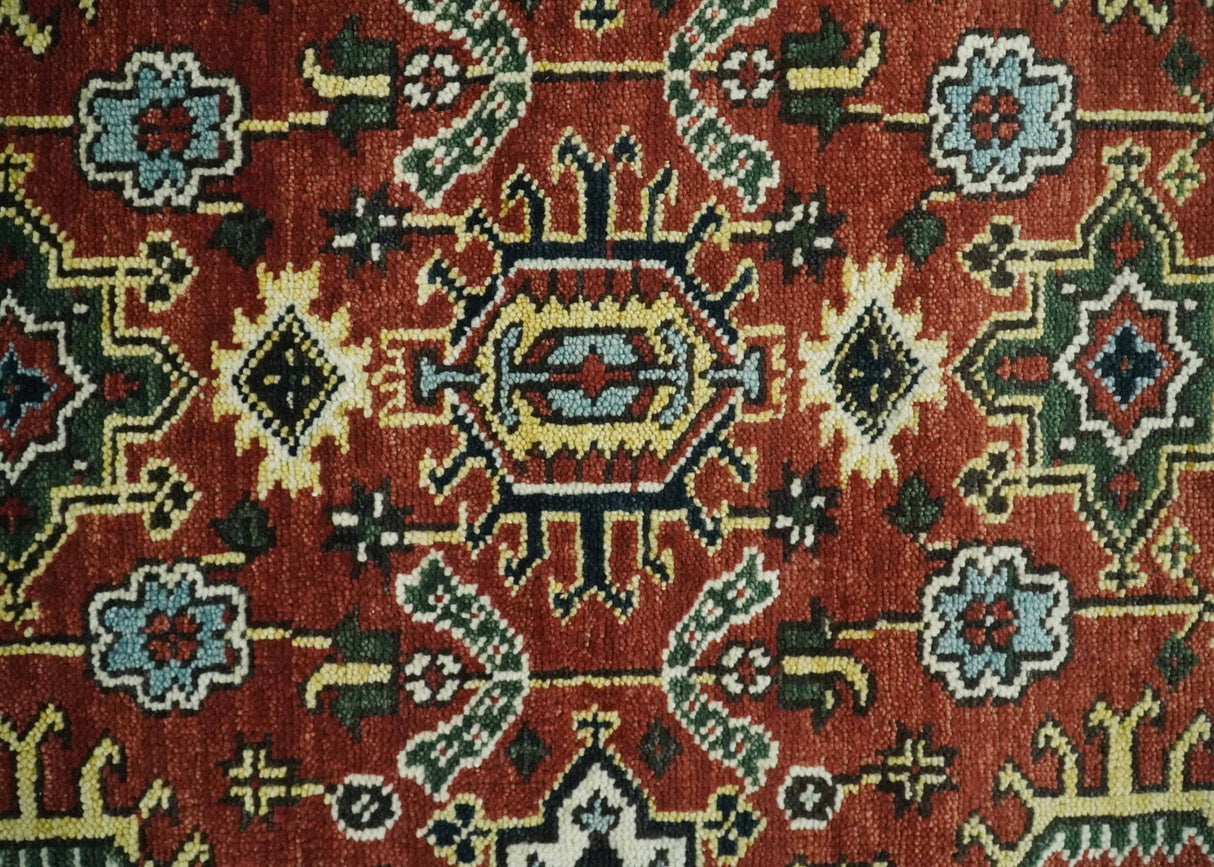 Antique Hand Knotted Rust and Black Traditional Persian Custom Made Wool Area Rug