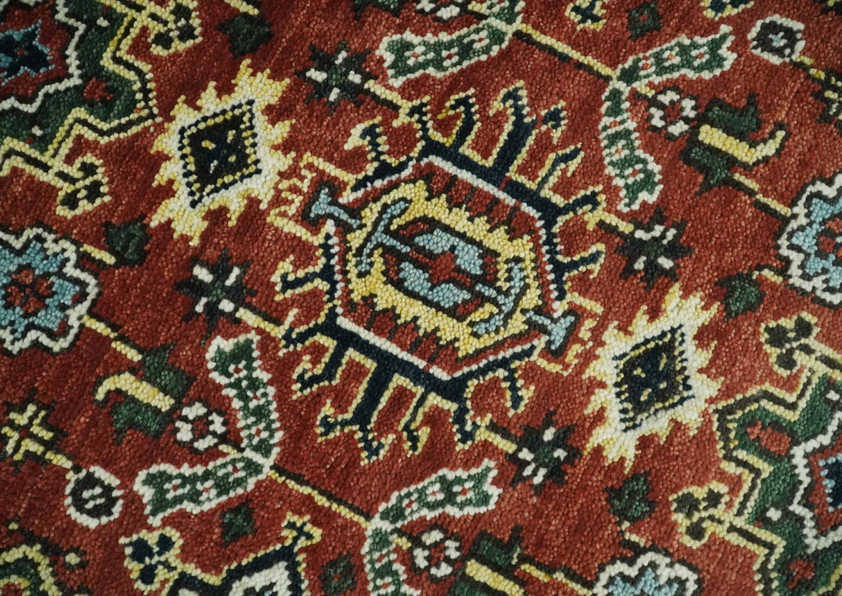 Antique Hand Knotted Rust and Black Traditional Persian Custom Made Wool Area Rug