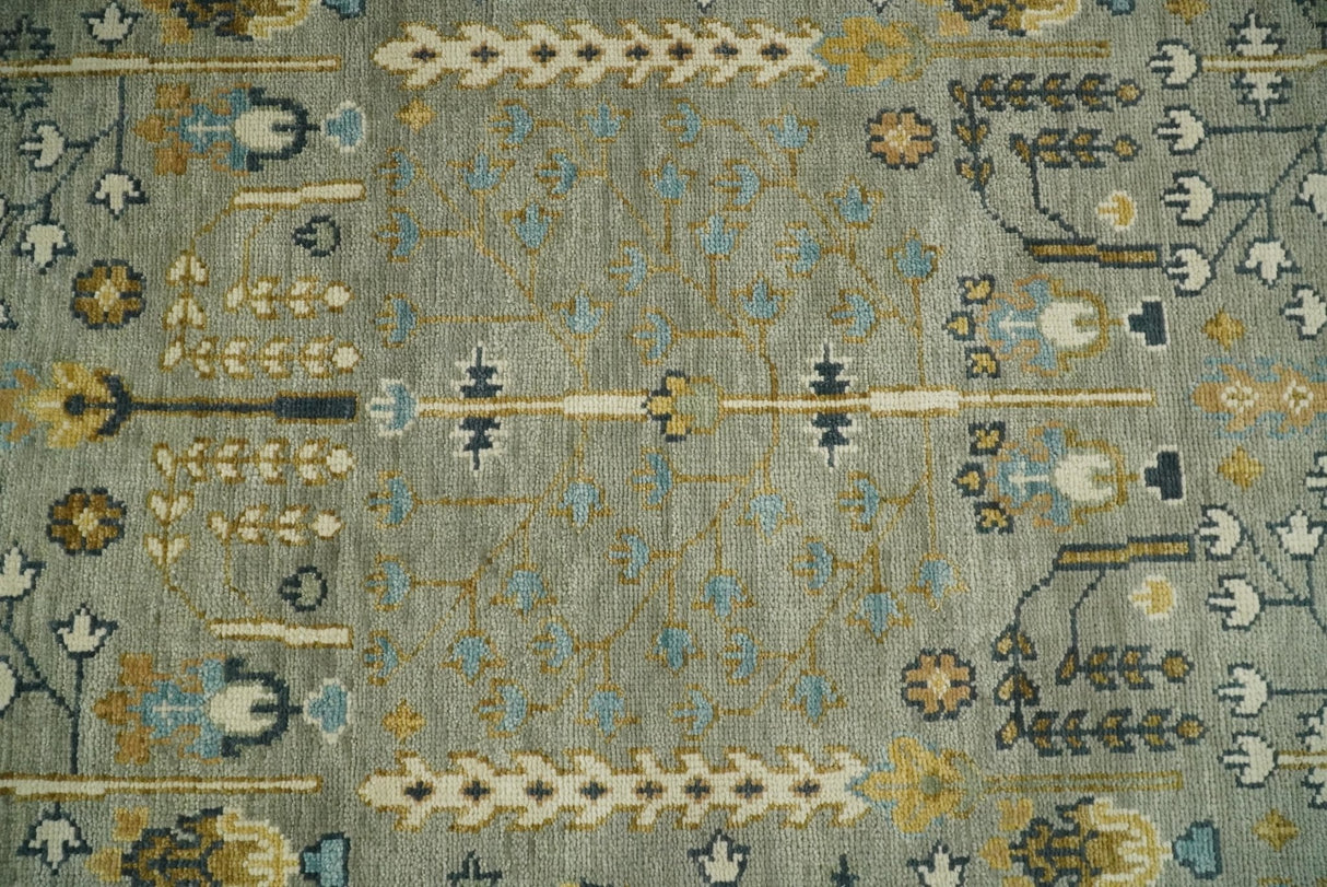 Antique Silver and Gold Hand Knotted Tree of Life Custom made Wool Rug