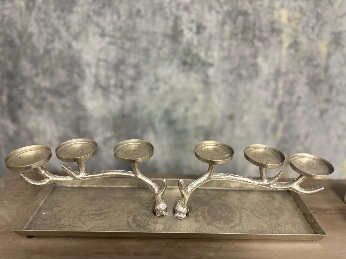 Antique Silver Branch Candle Holder-Candle Holder-Parc Decor