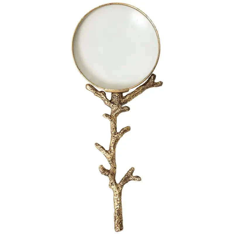 Antique-Style Gold Branch Magnifying Glass-Magnifying glass-Parc Decor