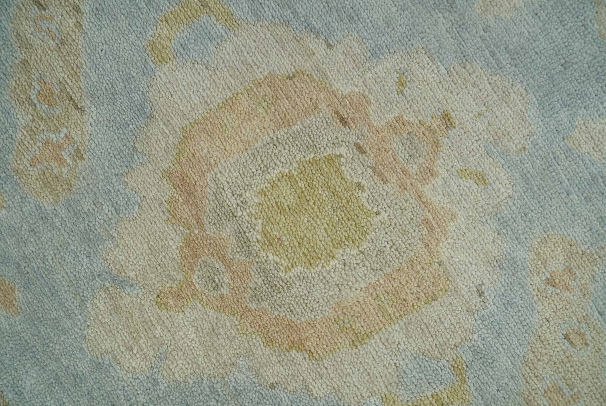 Antique style Gray, Beige and Olive 9x12 Hand knotted Oushak wool Area Rug