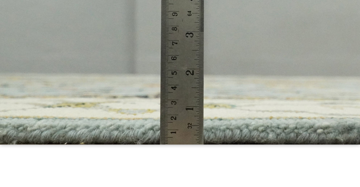 Antique Traditional Gray and Ivory Vintage Style Custom Made wool Area Rug