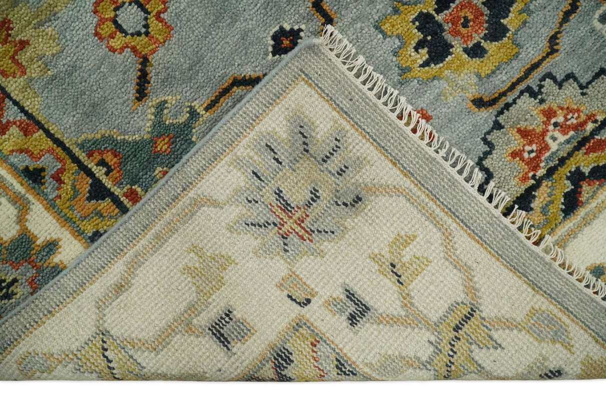 Antique Traditional Gray and Ivory Vintage Style Custom Made wool Area Rug