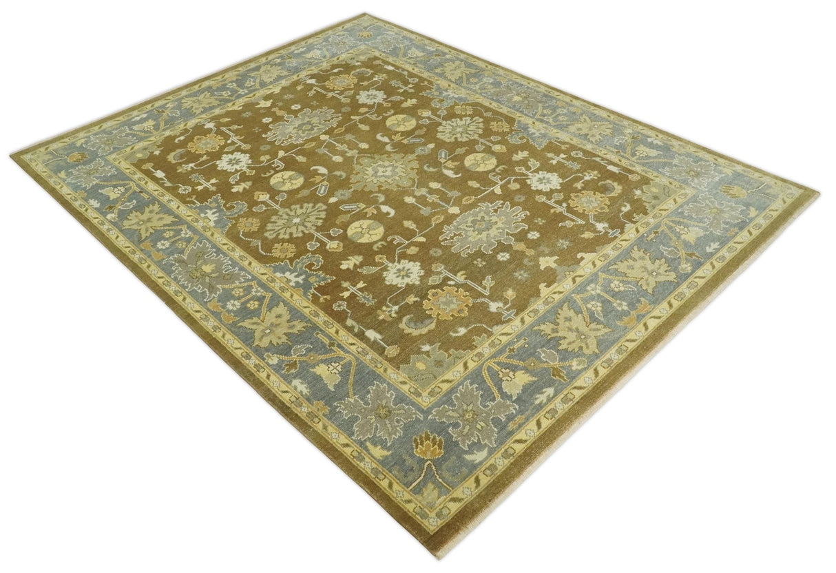 Antique Traditional Persian 8x10 Hand Knotted Brown and Gray Wool Rug