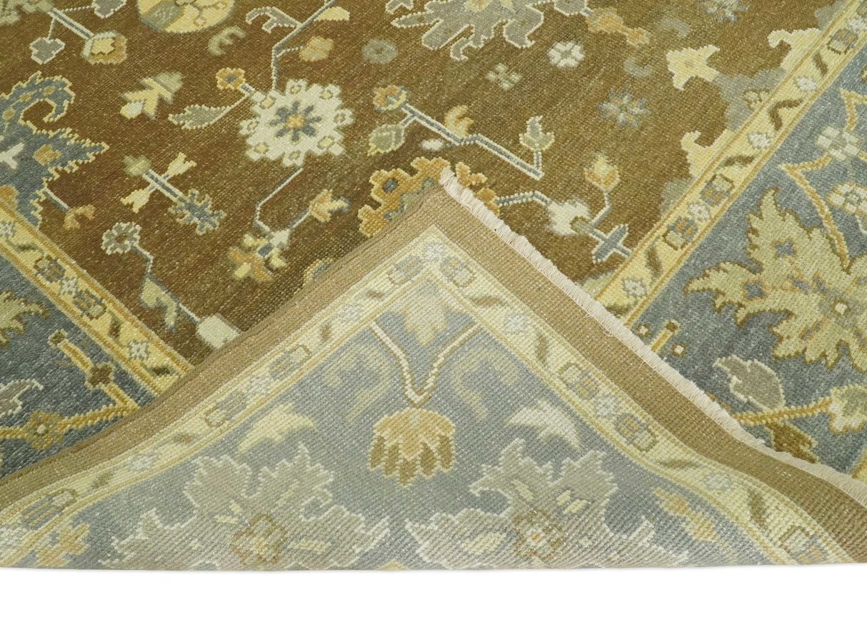Antique Traditional Persian 8x10 Hand Knotted Brown and Gray Wool Rug