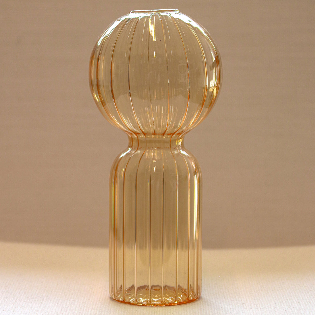 Apricot Ribbed Vase - Pair-Decorative vase-Parc Decor