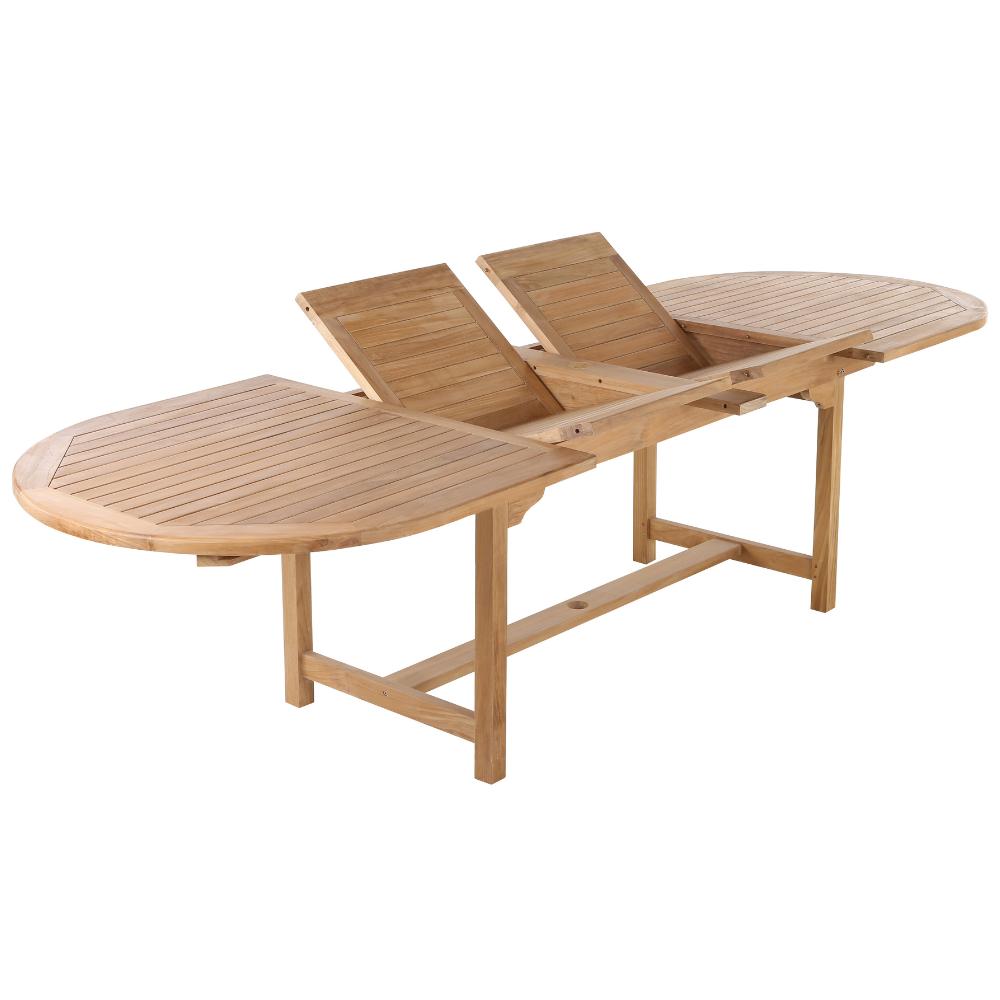 Åre Adjustable Natural Teak Outdoor Dining Table-Dining Table-Parc Decor
