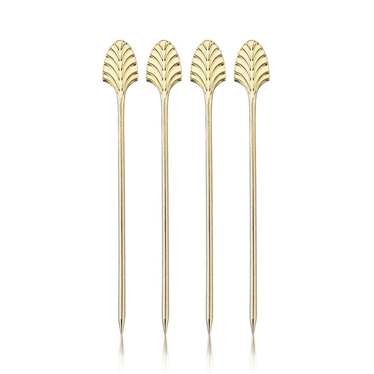 Art Deco Cocktail Picks in Gold Set of 4-product_type::metal_cocktail_picks-Parc Decor