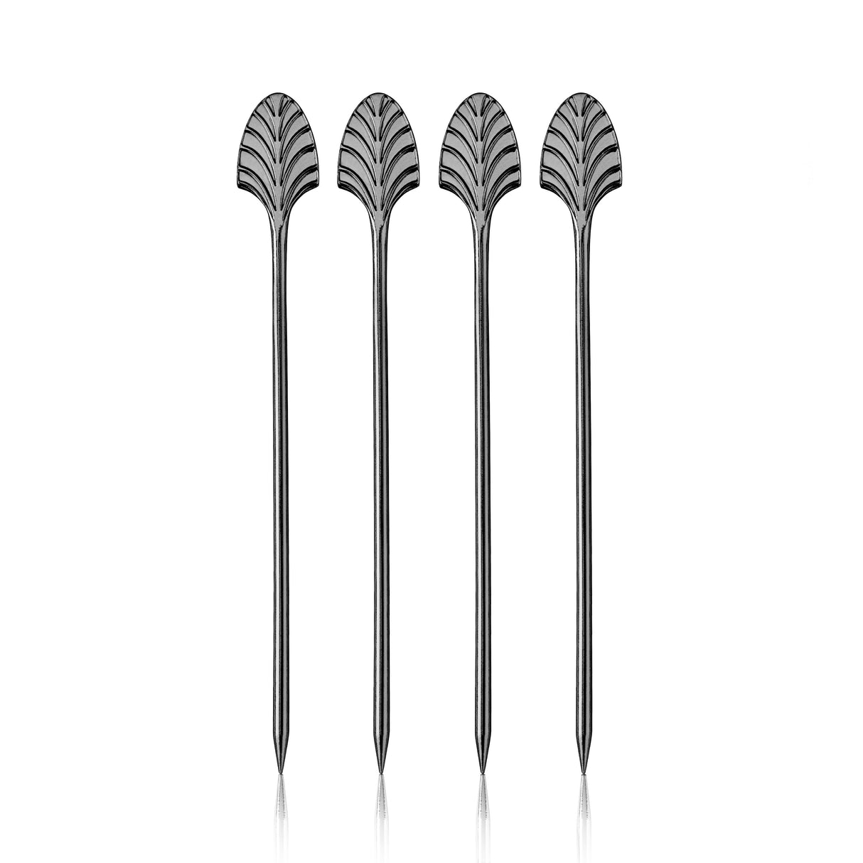 Art Deco Cocktail Picks in Gunmetal Set of 4-product_type::metal_cocktail_picks-Parc Decor