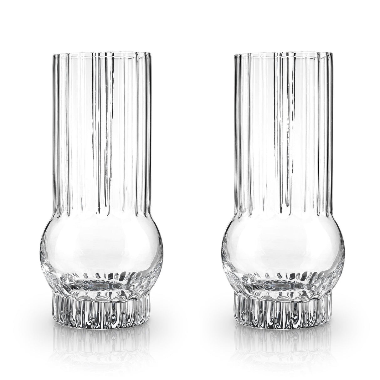 Art Deco Crystal Highball Glasses Set of 2-product_type::stemless_cocktail_glasses-Parc Decor