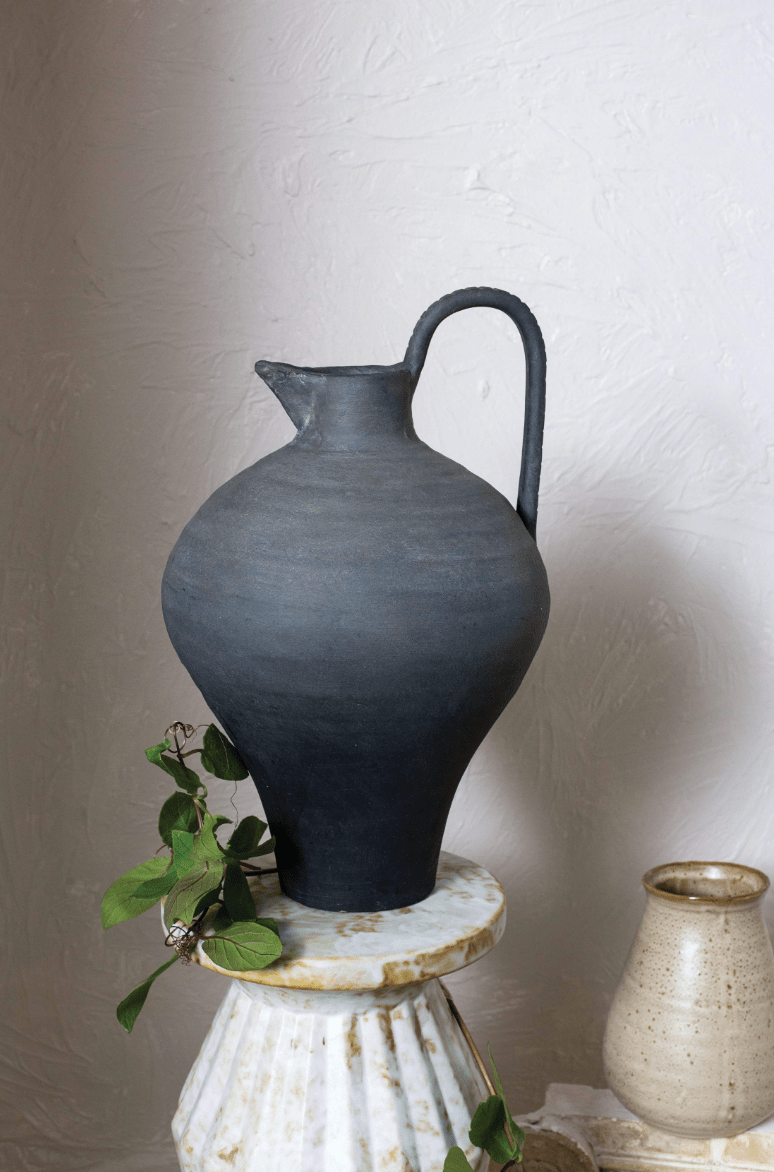 Arthur Black Terracotta Jug-Vases and Jars-Parc Decor