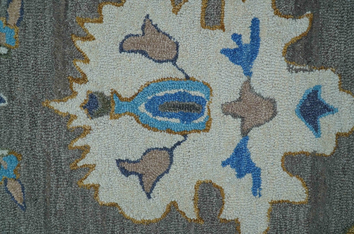 Artic Gray And Ivory Traditional Style Hand Tufted Wool Rug