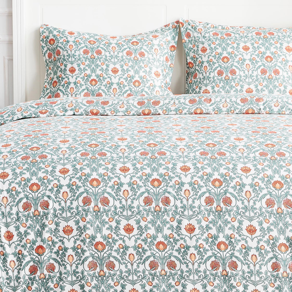 Arts & Crafts Floral Printed Duvet Set-Duvets-Parc Decor