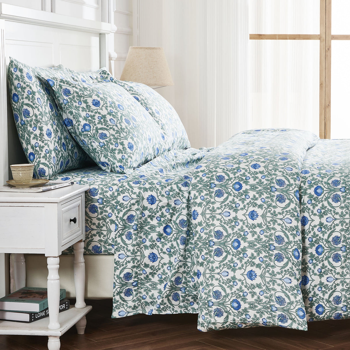 Arts & Crafts Floral Printed Duvet Set-Duvets-Parc Decor