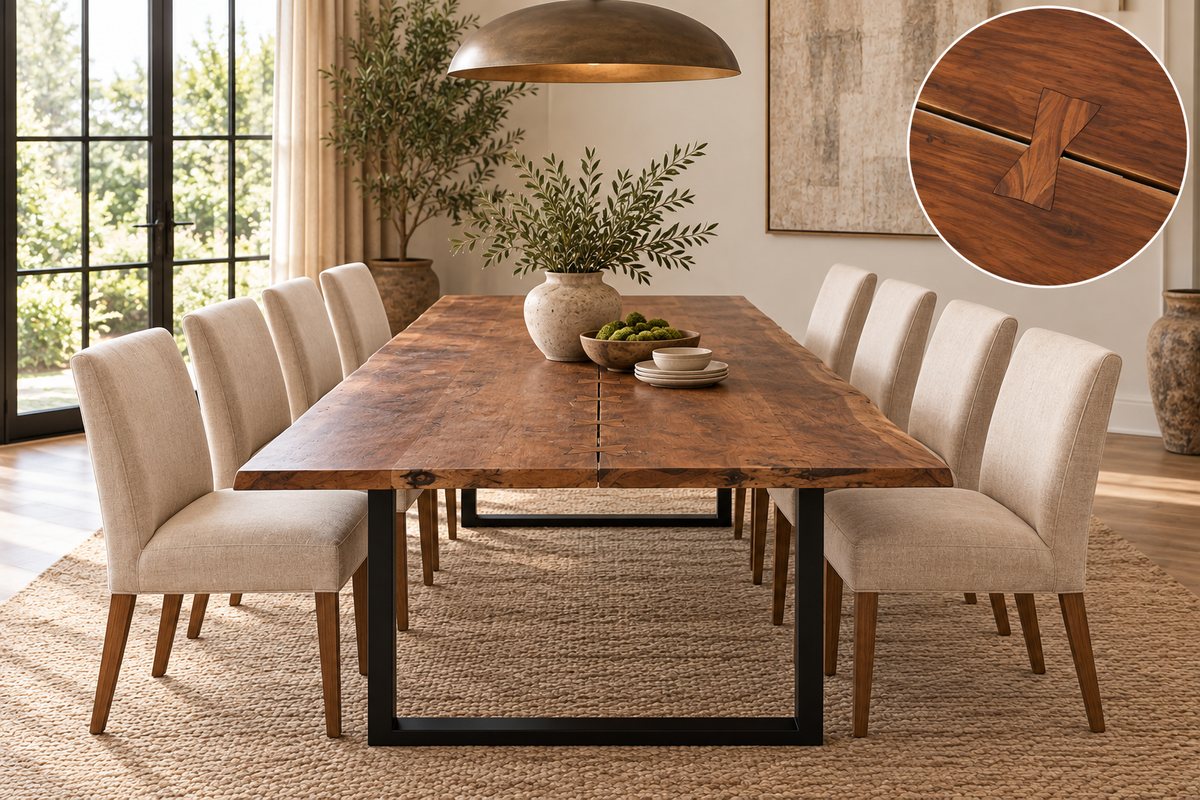 Athea Butterfly Dark live Edge Dining Table - 120"