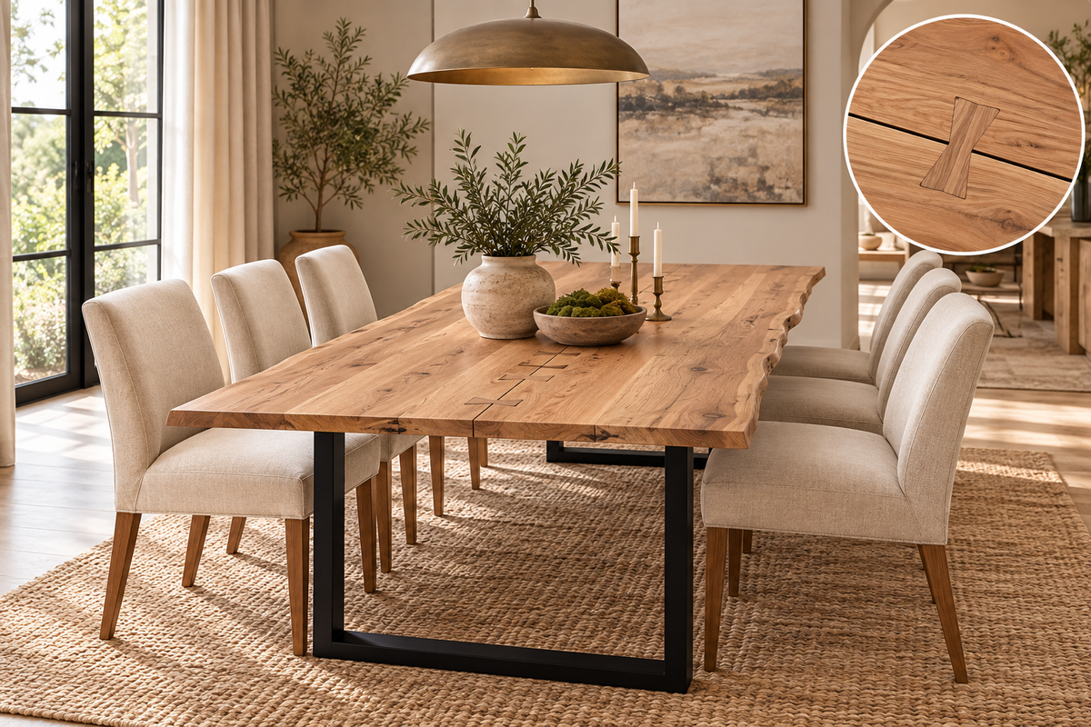 Athea Butterfly Natural live Edge Dining Table - 120"