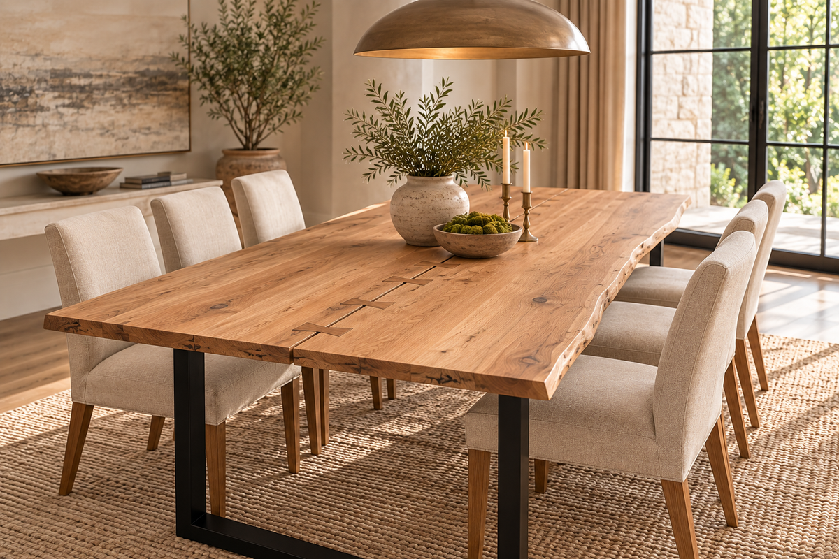 Athea Butterfly Natural live Edge Dining Table - 120"