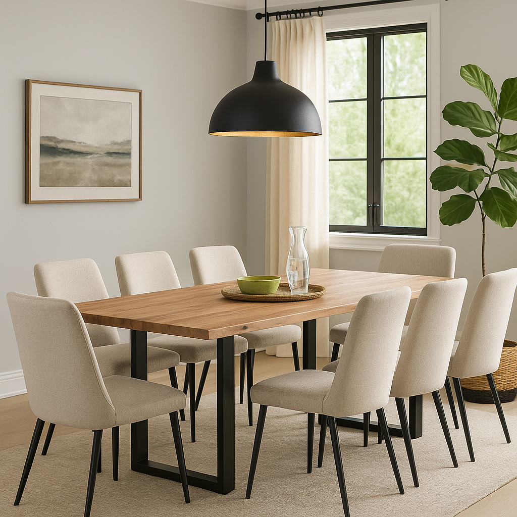 Athea Butterfly Natural live Edge Dining Table - 96"-Dining Table-Parc Decor