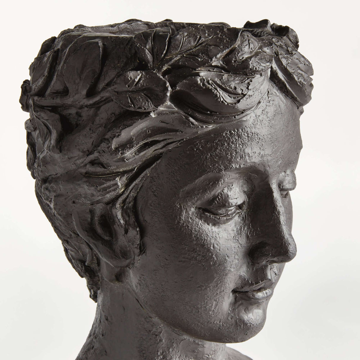 Athena Bust Planter Vessel in Antique Black-Planter-Parc Decor