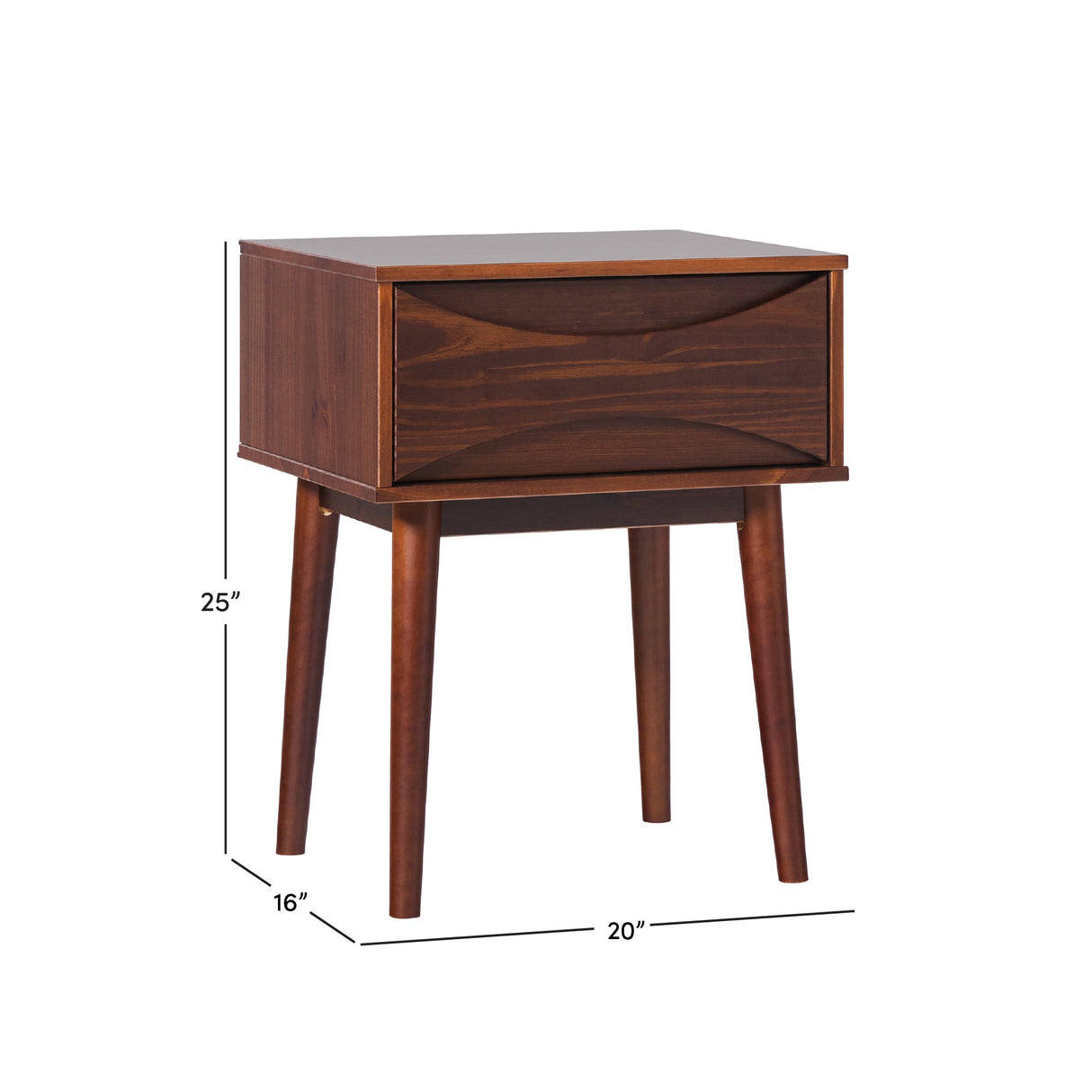 Atticus Solid Wood Mid-Century Modern Nightstand-Bedroom-Parc Decor