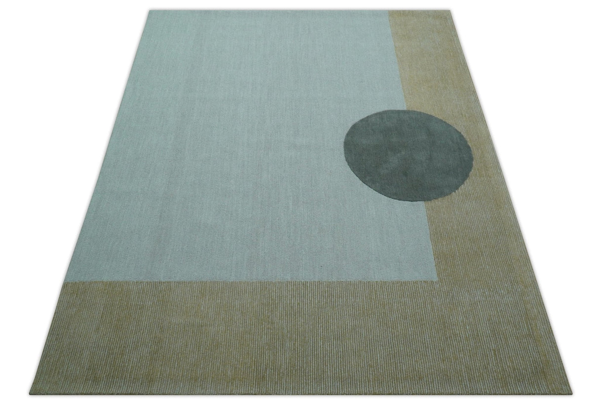 Azure Custom Made Modern Design Gray and Brown Hand Tufted Wool Rug