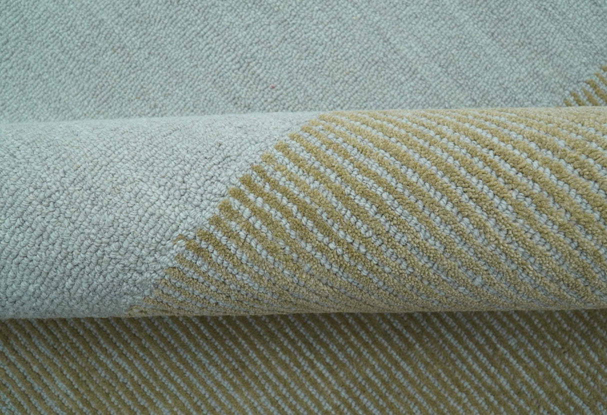 Azure Custom Made Modern Design Gray and Brown Hand Tufted Wool Rug