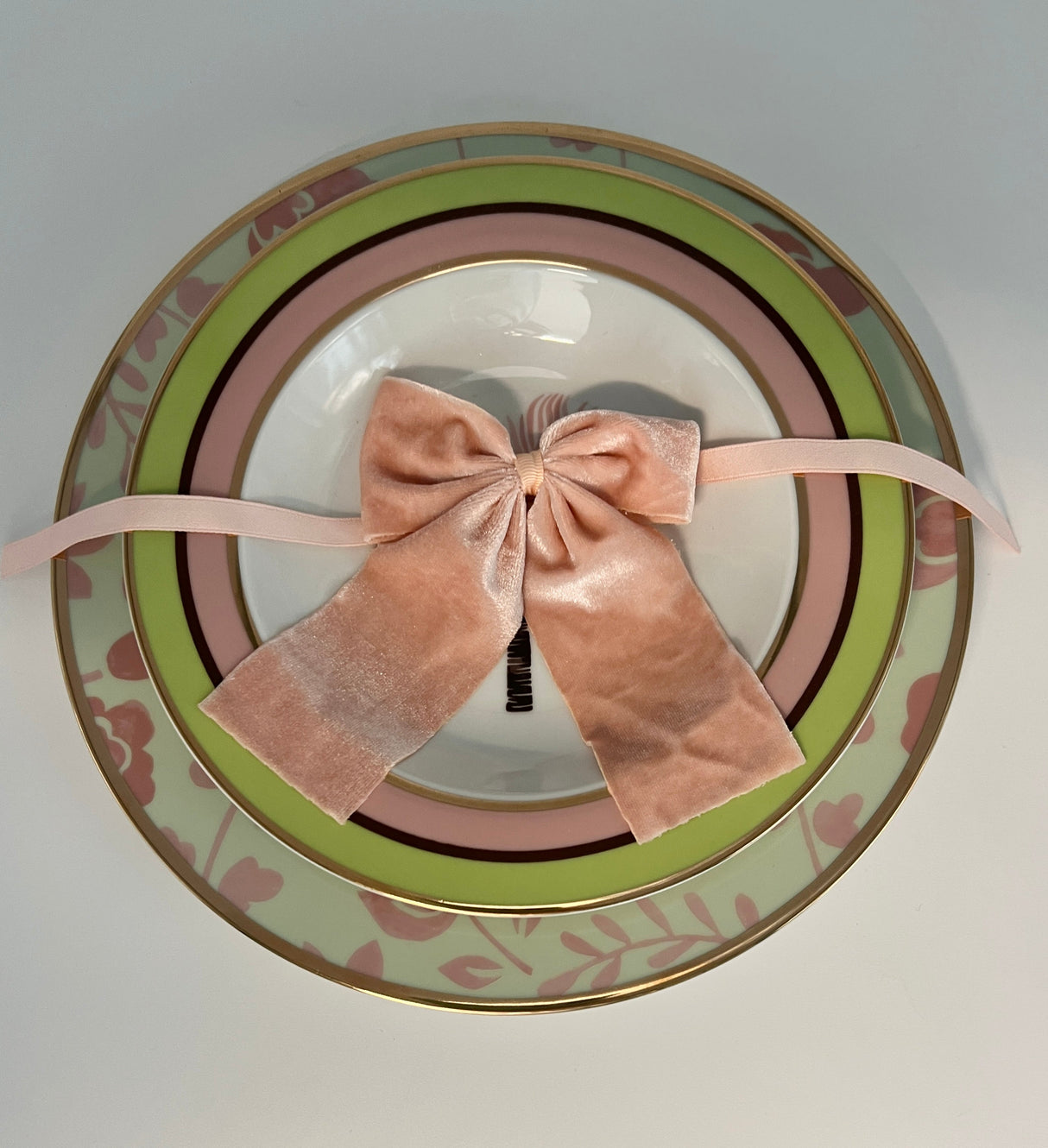Baby Pink Velvet Napkin Bow Tie - Set of 6-Napkin Holder-Parc Decor