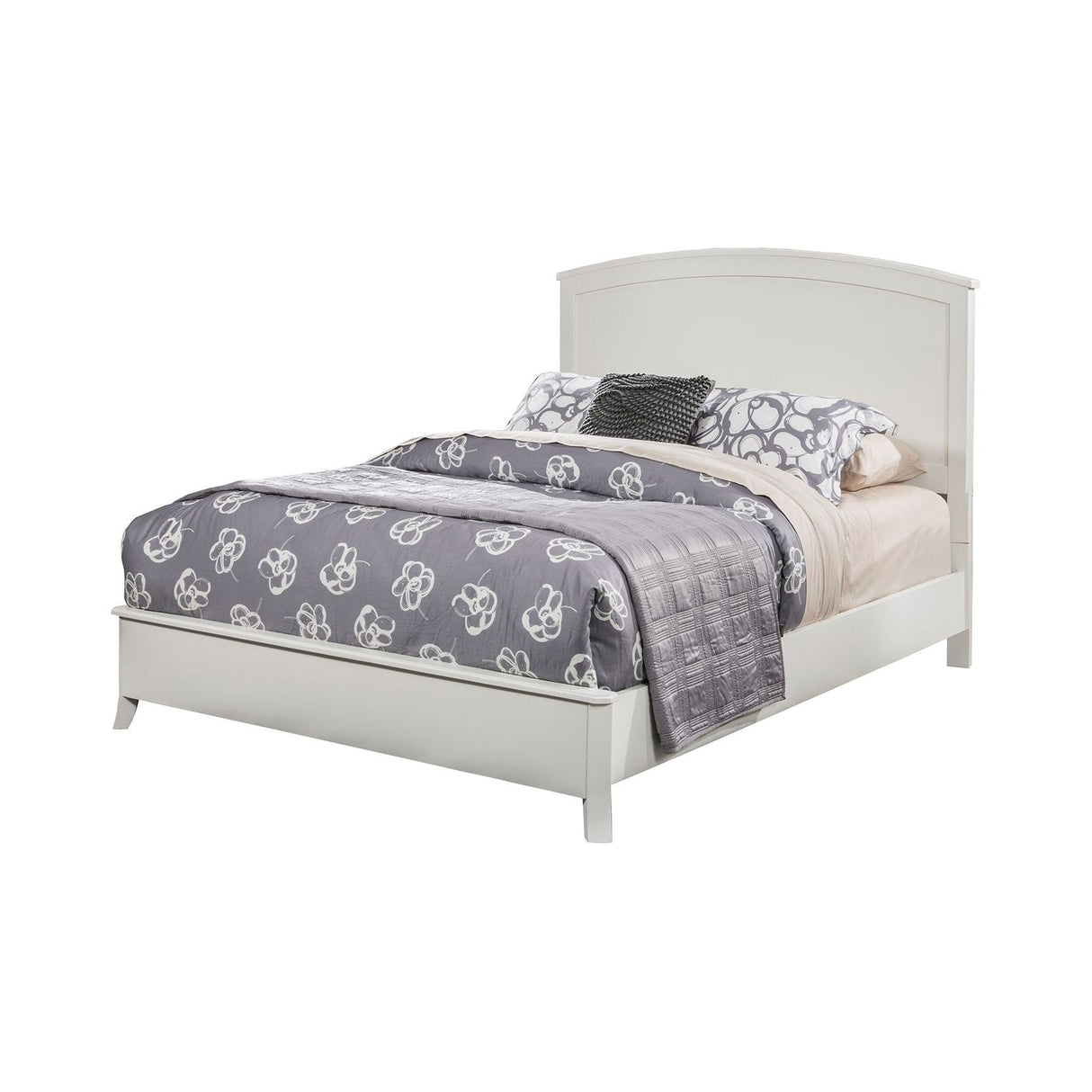 Baker Panel Bed, White-Beds-Parc Decor