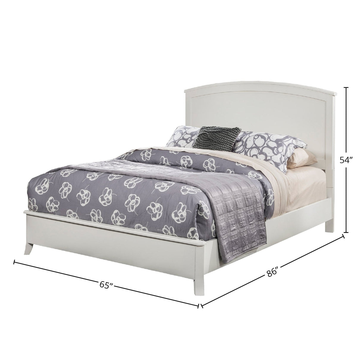 Baker Panel Bed, White-Beds-Parc Decor