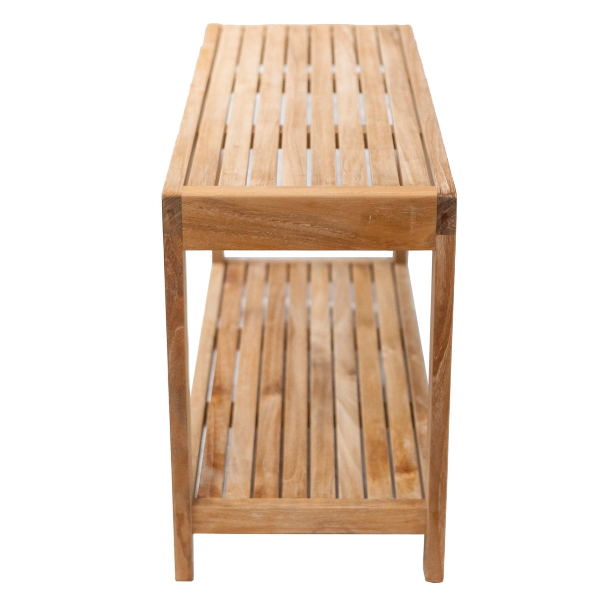 Bali Natural Teak Shower and Bath Spa Bench with Shelf-Bench-Parc Decor