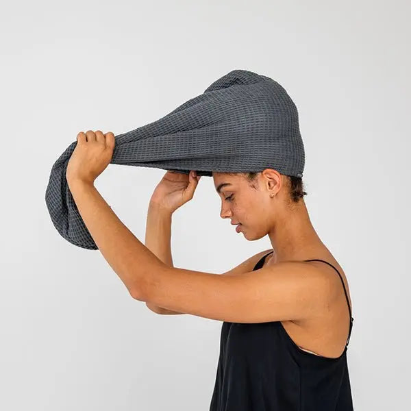 Bamboo Waffle Hair Towel-Home & Garden > Linens & Bedding > Towels > Bath Towels & Washcloths-Parc Decor