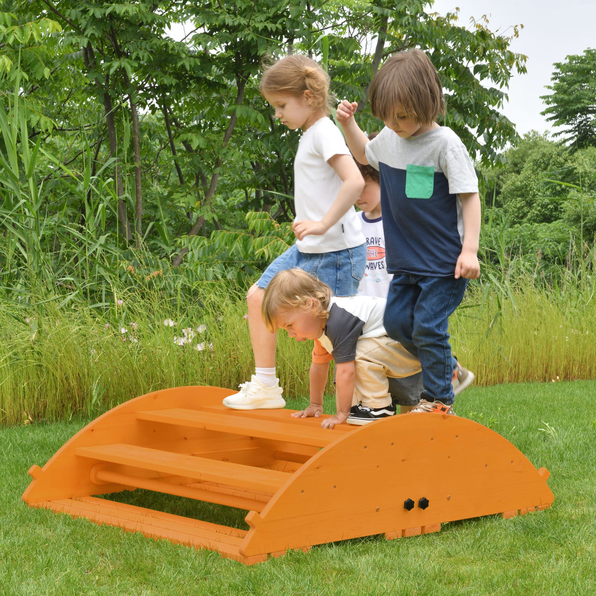Banyan Jumbo Rocker & Climber | 2-in-1 Wooden Climbing Arch and Rocking Boat for Kids, Indoor & Outdoor
