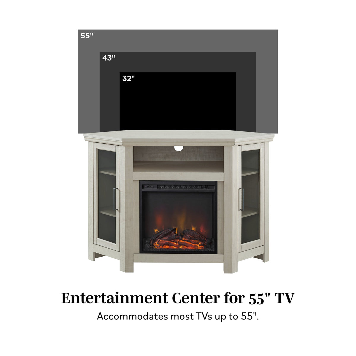 Barn 48" Wood Corner Fireplace TV Stand