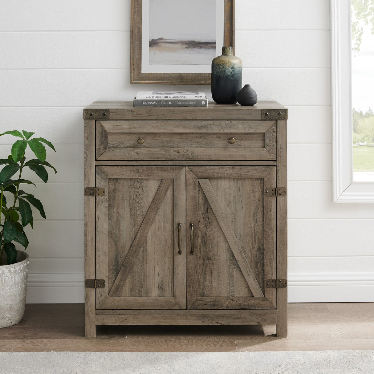 Barn Door Accent Cabinet