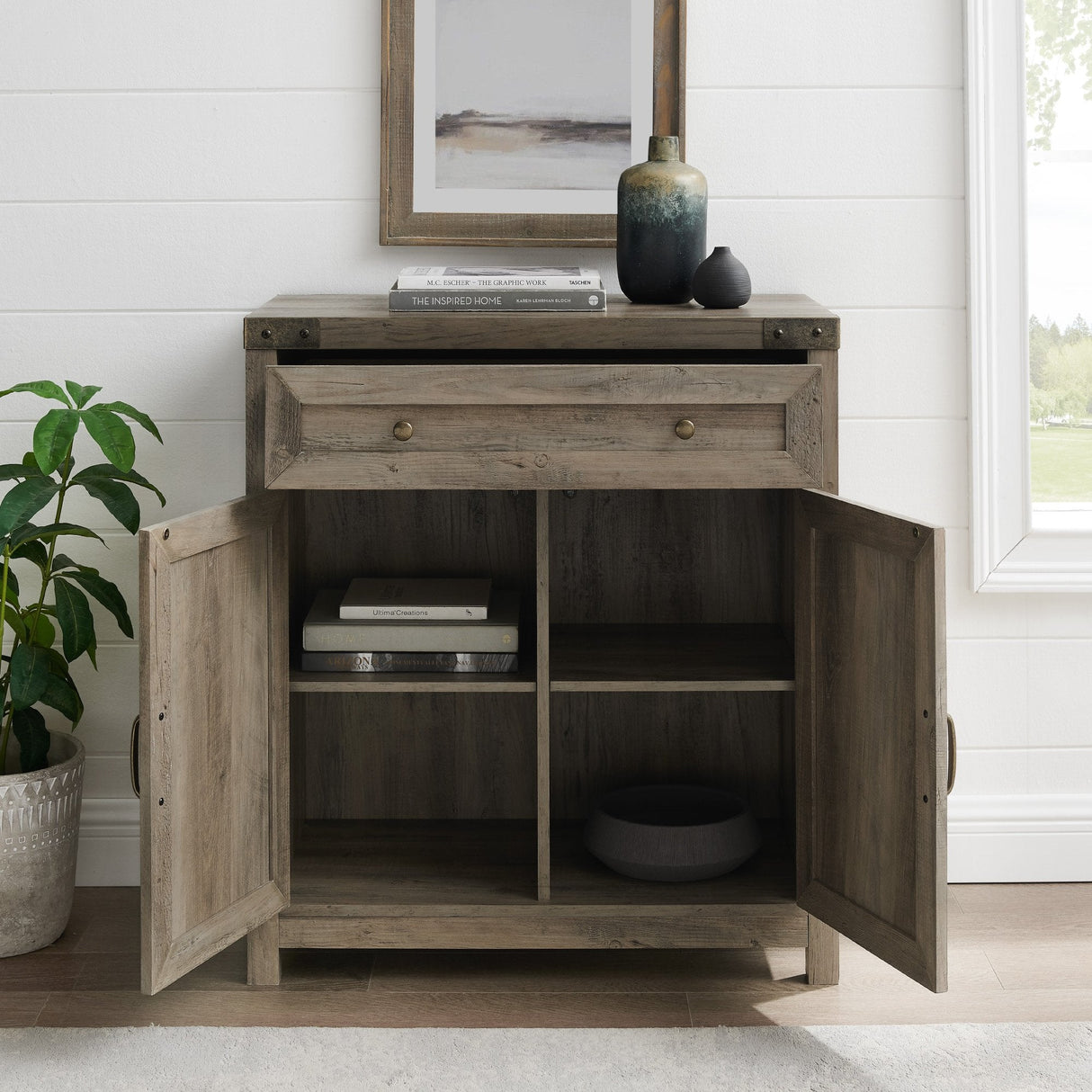 Barn Door Accent Cabinet