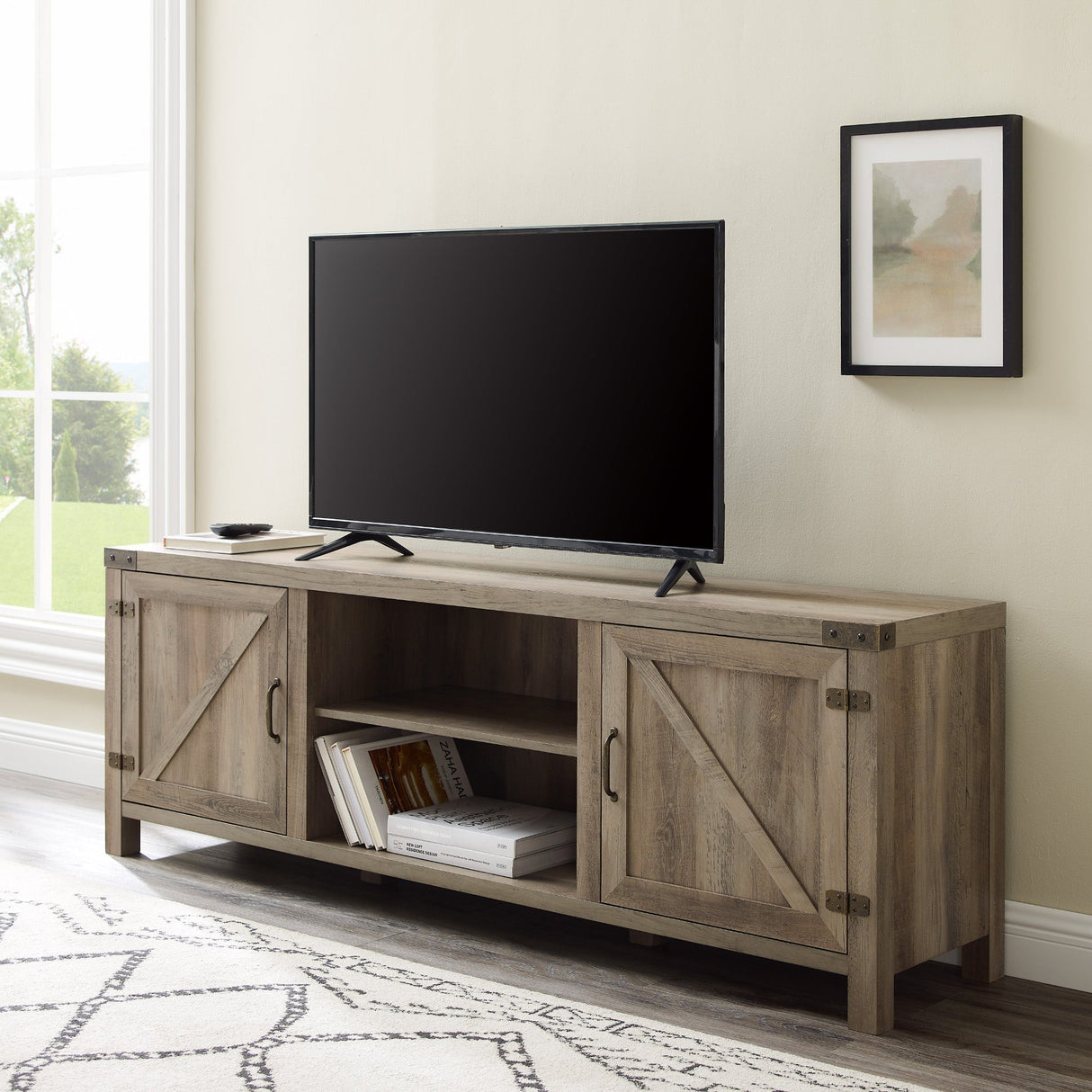 Barn Door TV Stand-Entertainment-Parc Decor